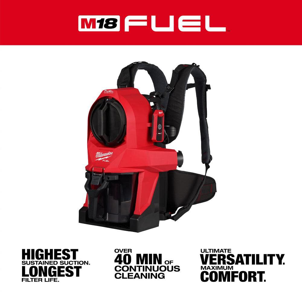 Milwaukee M18 FUEL 3-in-1 Backpack Vacuum (Bare Tool), large image number 2