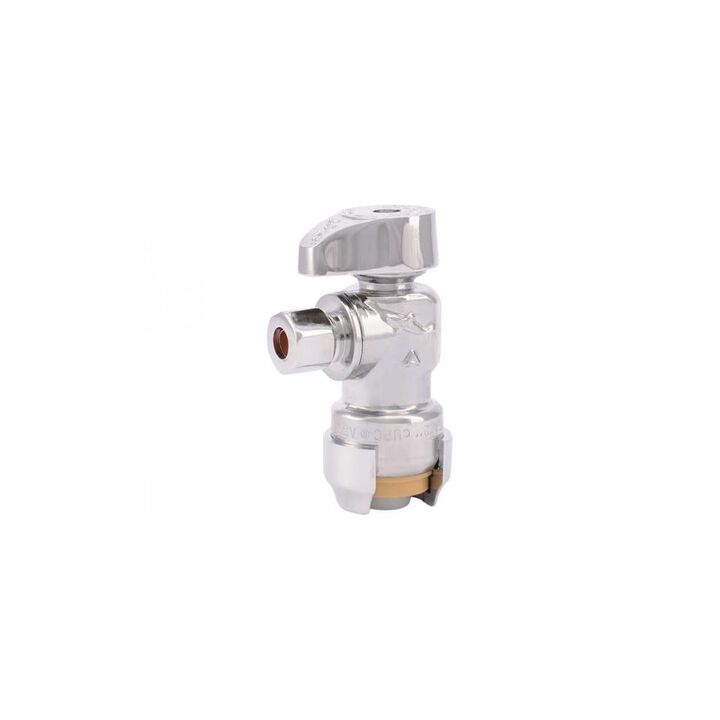 Sharkbite 1/2in PTC T x 1/4in S 200 Psi Brass Stop Valve