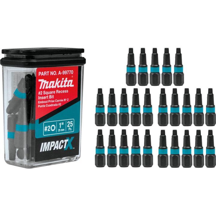 Makita Impact X #2 Square Recess 1 Insert Bit 25/pk