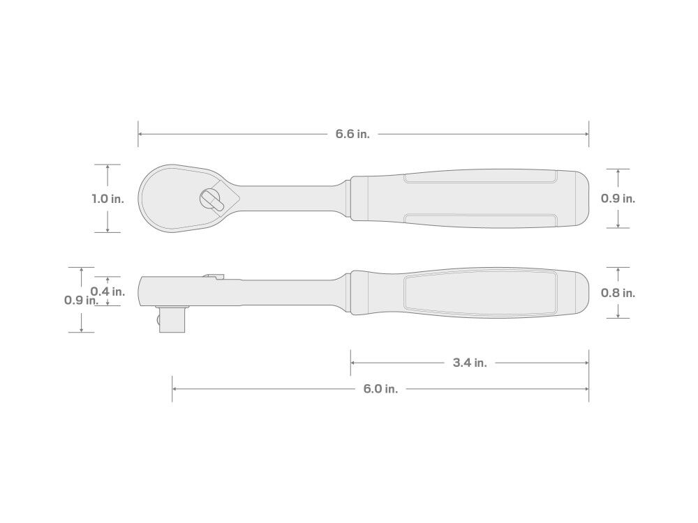 Tekton 1/4 Inch Drive x 6 Inch Non Quick Release Comfort Grip Ratchet, large image number 7