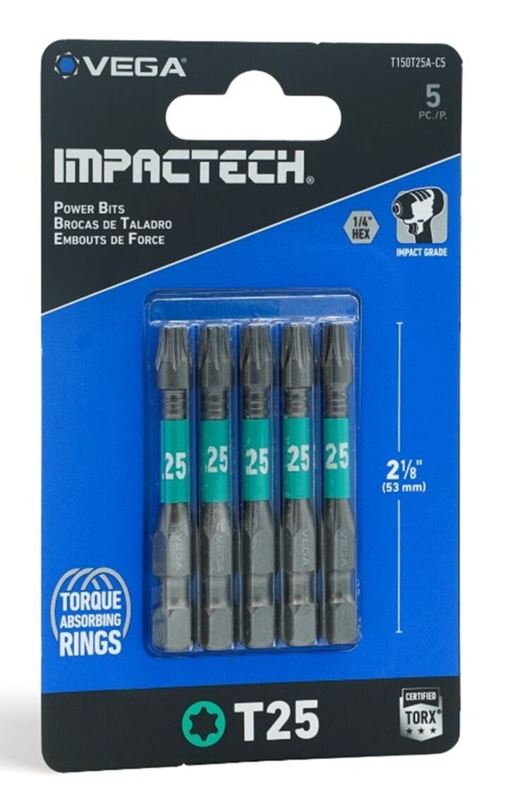 Vega Impactech 2 Inch #25 Torx Bit 5 Pieces