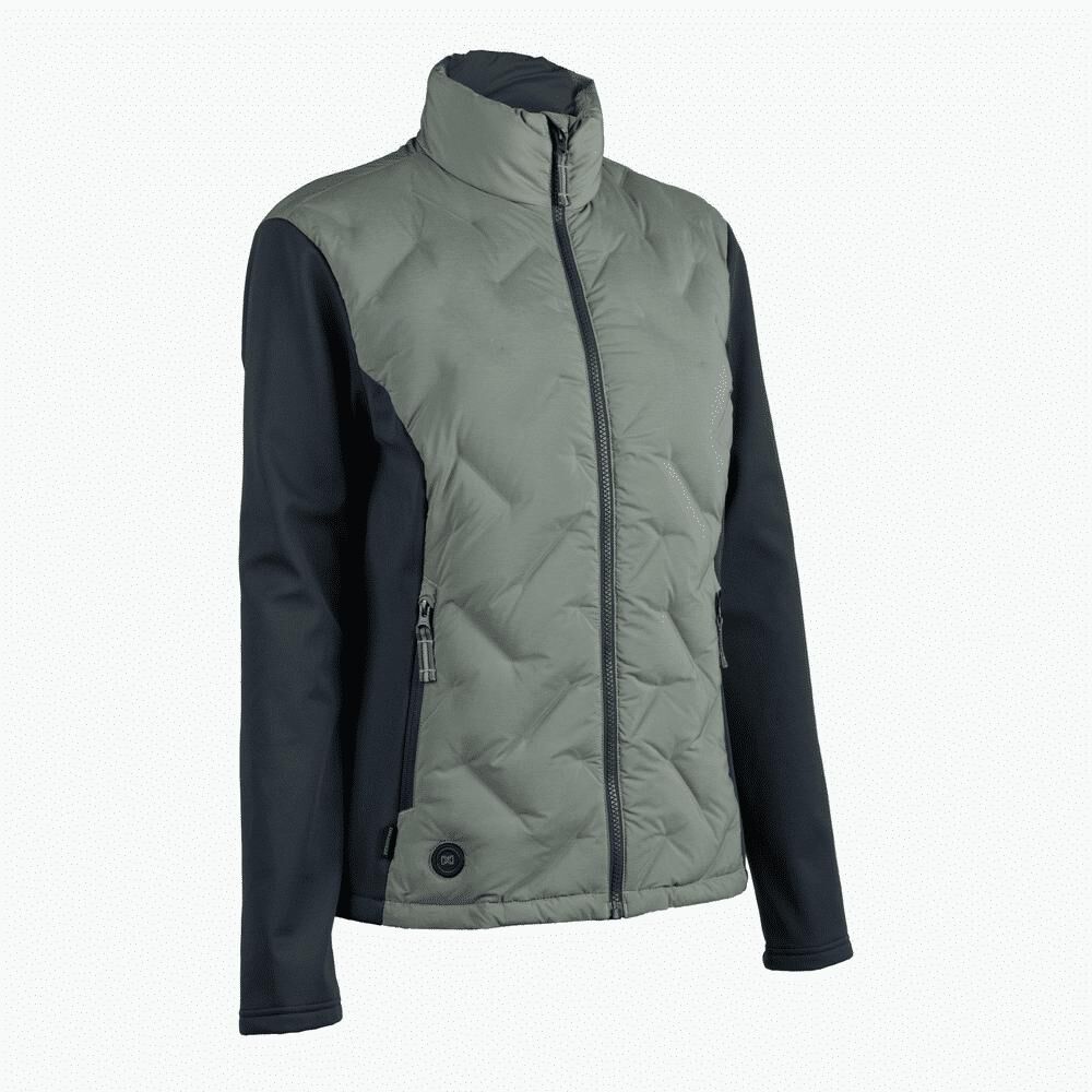 Mobile Warming Womens Aria Hybrid Green and Black Heated Jacket Kit 2X, large image number 8
