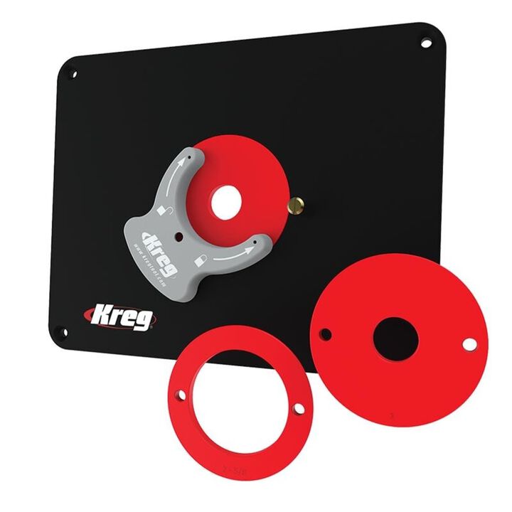 Kreg Precision Router Table Insert Plate with Level-Loc Rings (non predrilled)