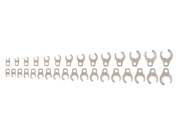 Tekton 3/8 Inch 6 Point Flare Nut Crowfoot Wrench Set 32 Piece