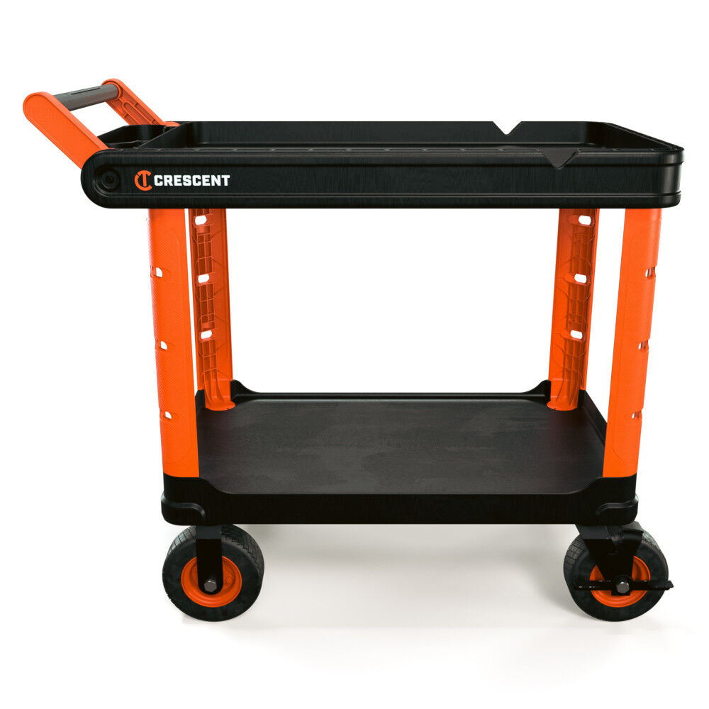 Crescent RAILWORKS 2 Shelf Industrial Utility Cart with 8 Inch Casters, large image number 1