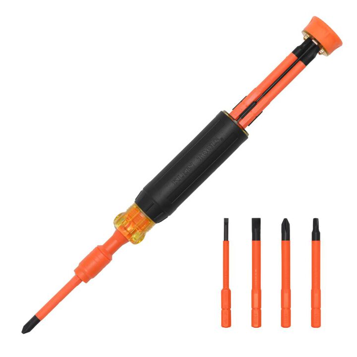 Klein Tools 4-in-1 Insulated Auto-Lock Screwdriver