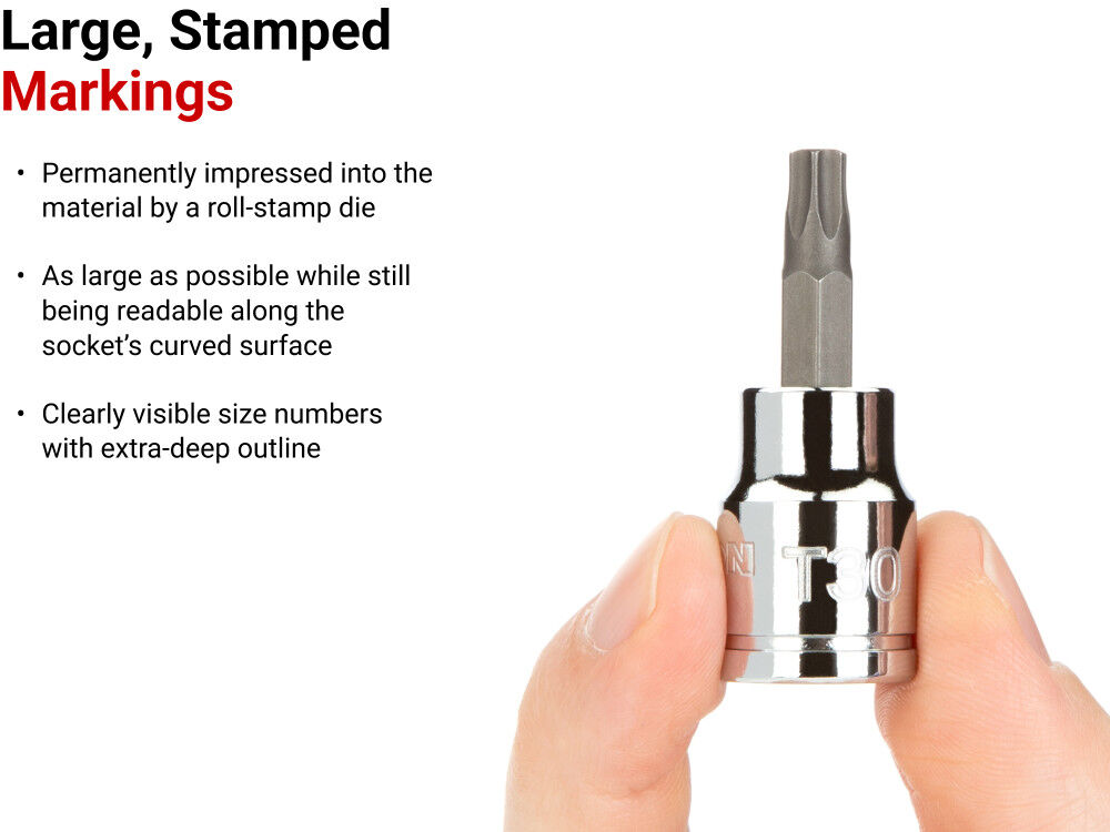 Tekton 3/8 Inch Drive Torx Bit Socket Set with Rail, 12 Piece (T10-T60), large image number 6