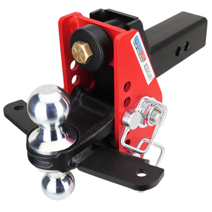 Shocker Hitch Impact 14K 2 1/2 Inch Cushion Hitch & Chrome Combo Sway Bar Tab Ball Mount 2 Inch & 2 5/16 Inch Hitch Balls