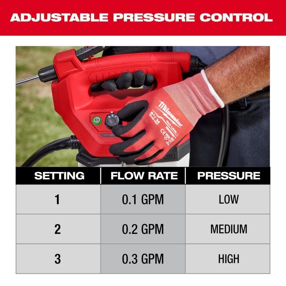 Milwaukee M12 2 Gallon 20-80 PSI Sprayer Kit, 2 Gallon Sprayer Tank Bundle, large image number 7