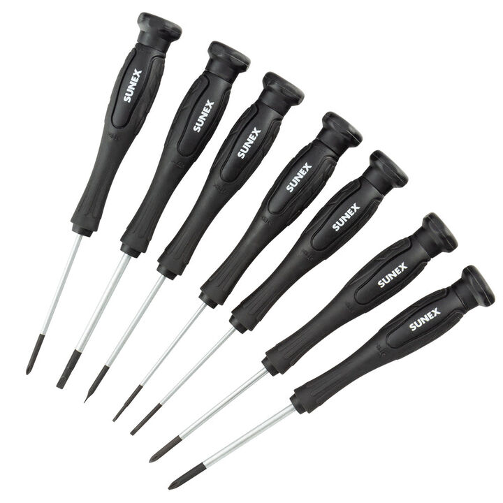 Sunex Precision Phillips and Slotted Screwdriver Set 7 Pieces