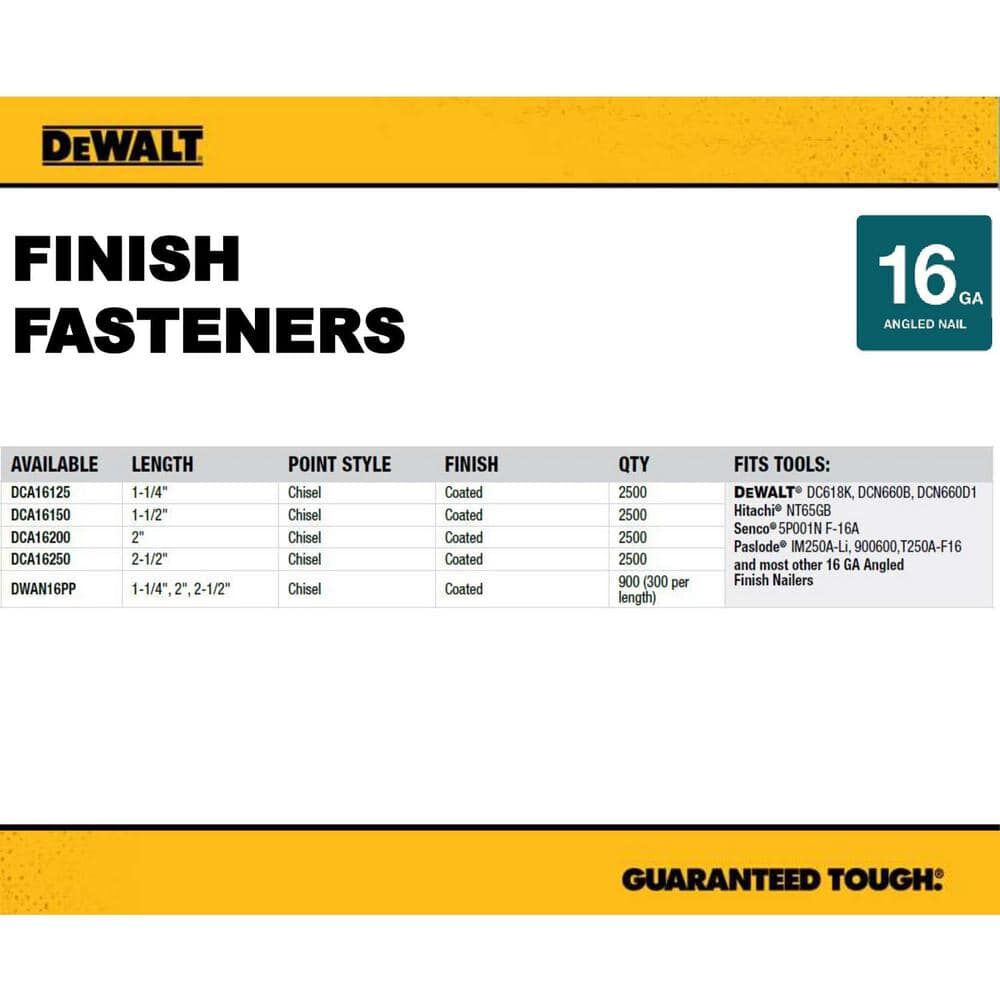 DEWALT 16-Gauge 2 Inch Finish Nails & Cordless Finish Nailer Bundle, large image number 6