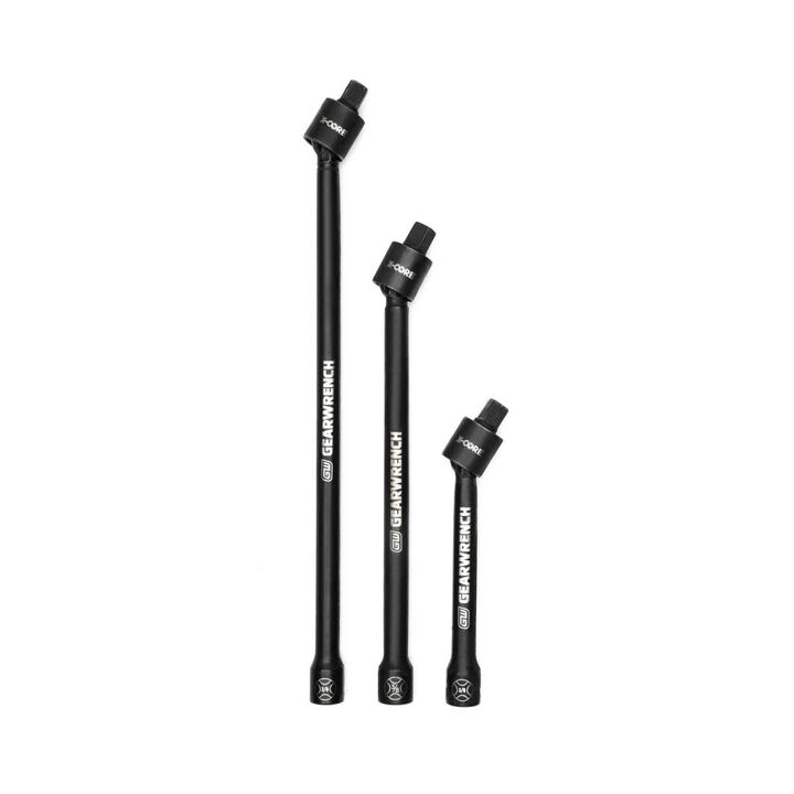 GEARWRENCH 3/8in Drive X-Core Pinless Universal Joint Impact Extension Set 6in 9in and 12in