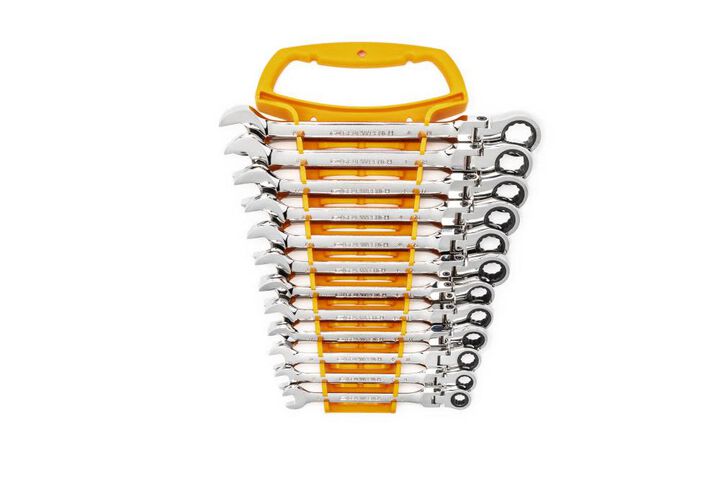 GEARWRENCH 12 Pc 72-Tooth 12 Point Flex Head Ratcheting Combination Metric Wrench Set