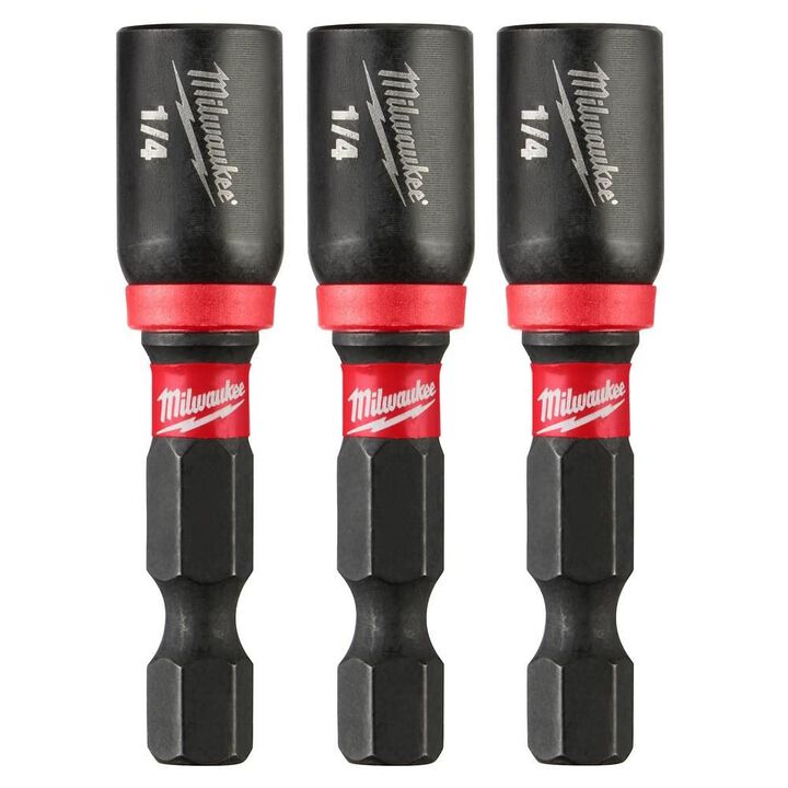 Milwaukee SHOCKWAVE Impact Duty 1/4 x 1-7/8 Magnetic Nut Driver 3PK