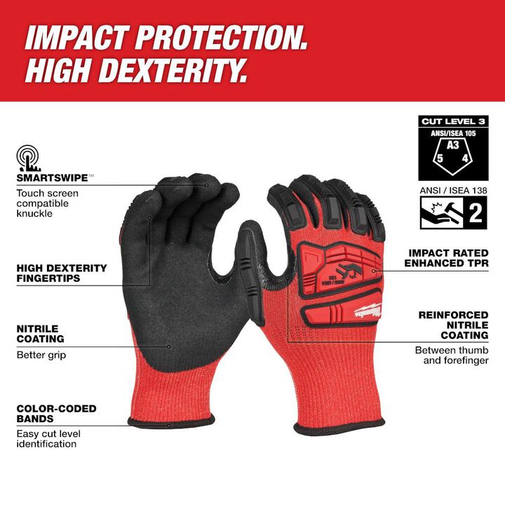 Milwaukee Impact Cut 3 Nitrile Dip Glove, large image number 1