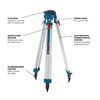 Bosch 63 Inch Aluminum Flat Heat 5/8In-11 Contractors' Tripod, small image number 3
