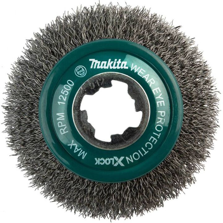 Makita X LOCK 4in Carbon Steel Crimped Wire Bevel Brush