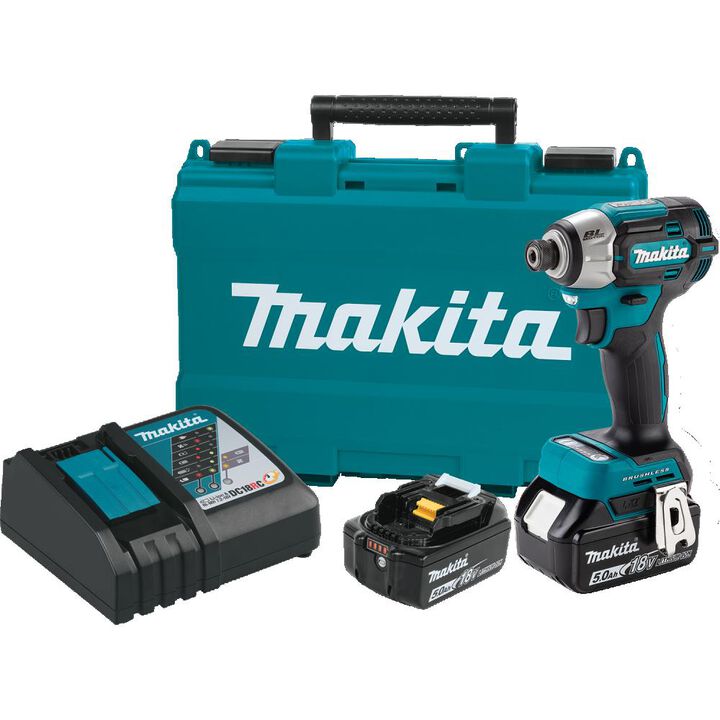 Makita 18V LXT LithiumIon Brushless Cordless QuickShift Mode 4 Speed Impact Driver 5 Ah Kit