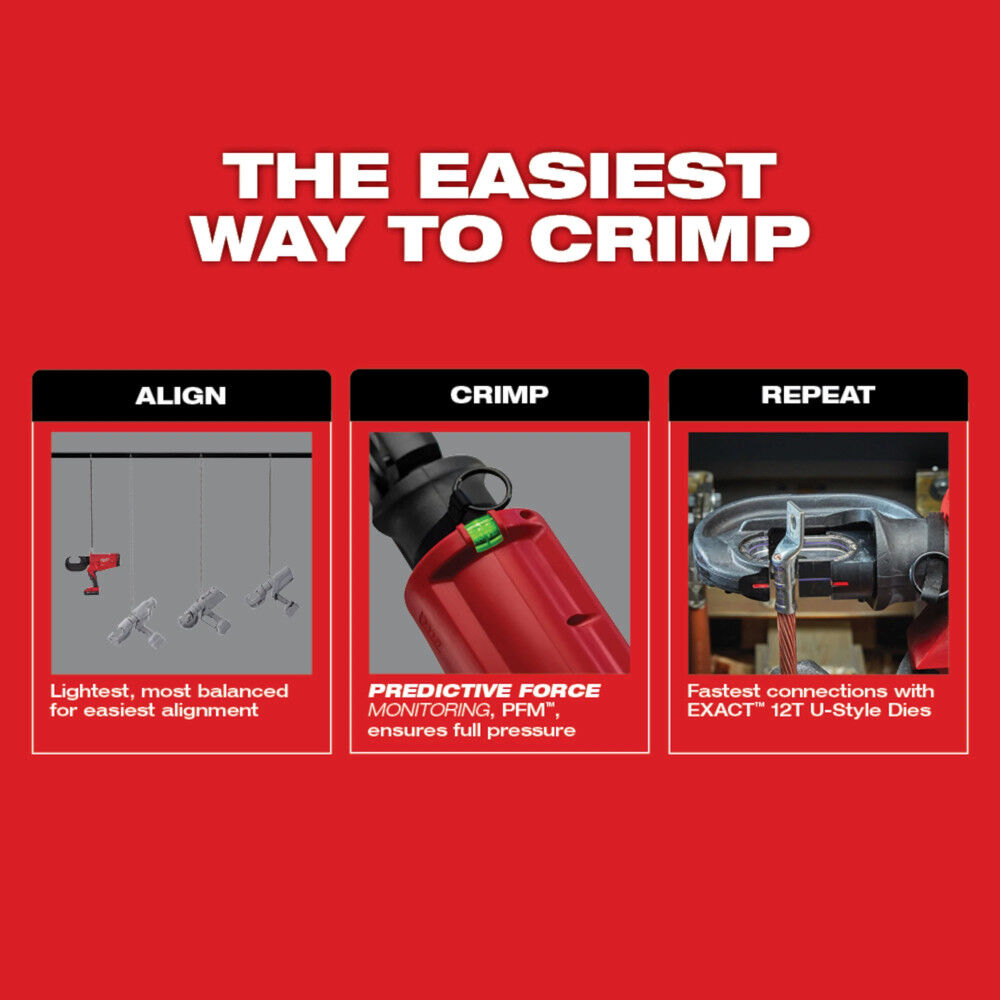 Milwaukee M18 FORCE LOGIC 750 MCM Crimper with #6 - 750 MCM Cu Dies (Bare Tool), large image number 4