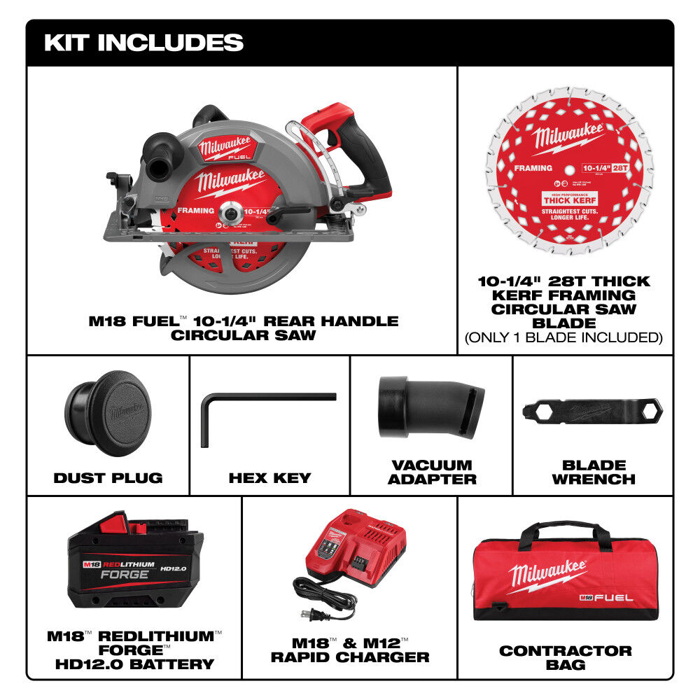 Milwaukee M18 FUEL 10-1/4 Inch Rear Handle Circular Saw Kit, large image number 3