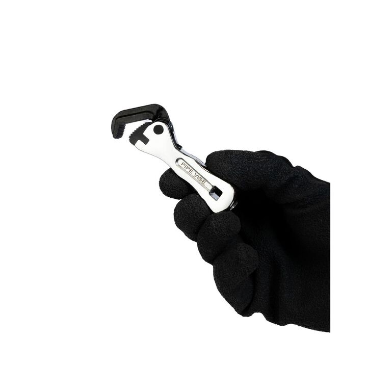 Pipe Vise Micro Stubby 3.75 Inch Self-Adjusting Wrench with Contoured Handle