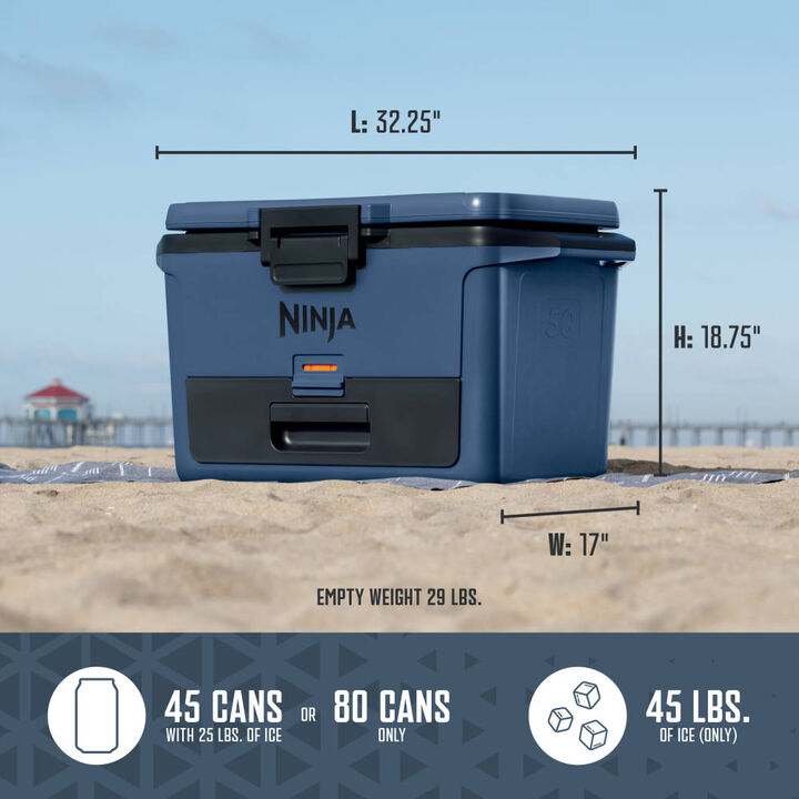 Ninja FrostVault 50 Qt Hard Cooler with Cold Dry Zone Lakeshore Blue, large image number 6