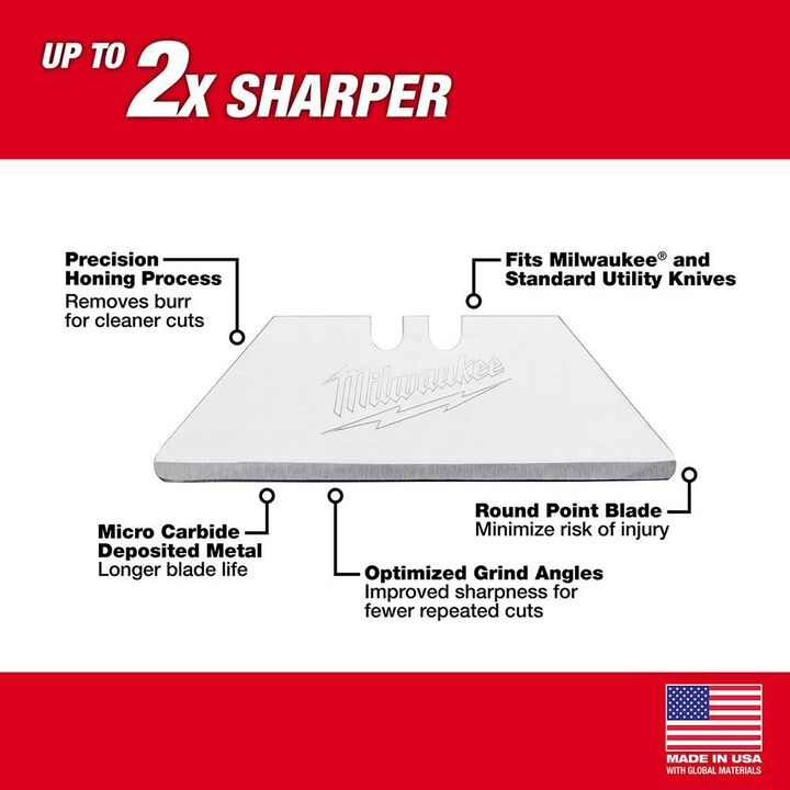 Milwaukee 50-Piece Carton Utility Knife Blades with Dispenser, large image number 1