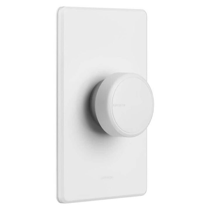 Lutron Dalia LED+ 120V 150W 1P Gloss White Rotary Light Dimmer Switch, large image number 1