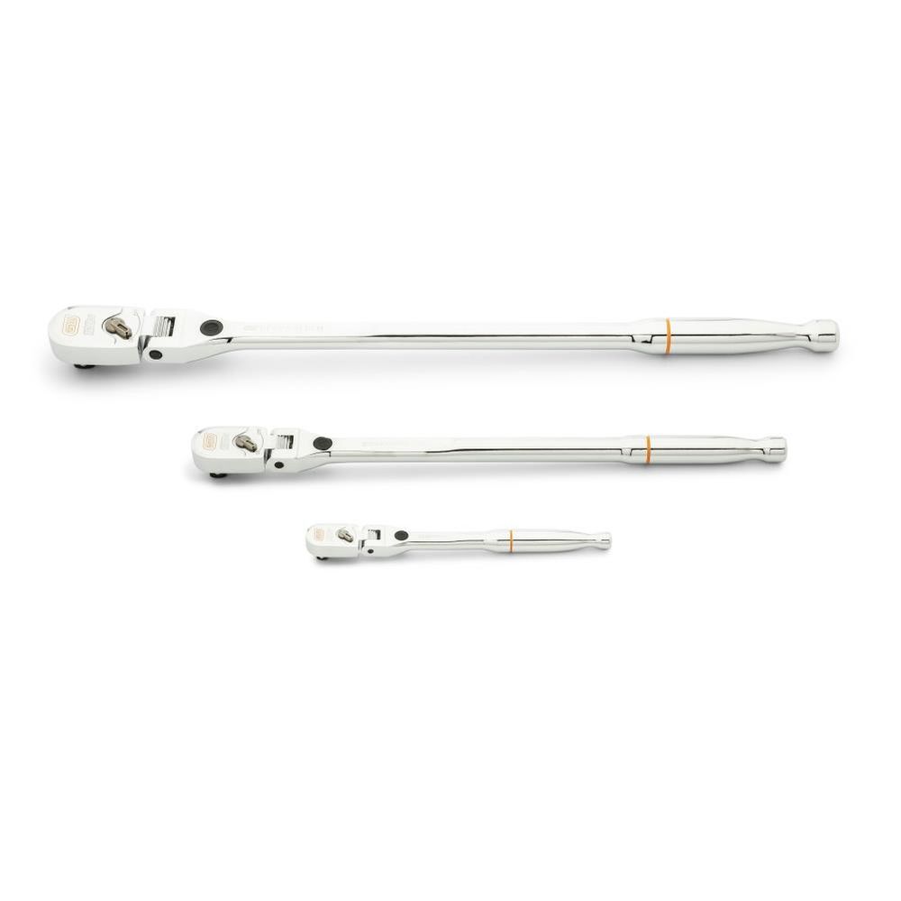 GEARWRENCH 120XP Ratchet Set 1/4 Inch 3/8 Inch 1/2 Inch Drive 120XP Locking Flex Head 3 Pieces, large image number 1
