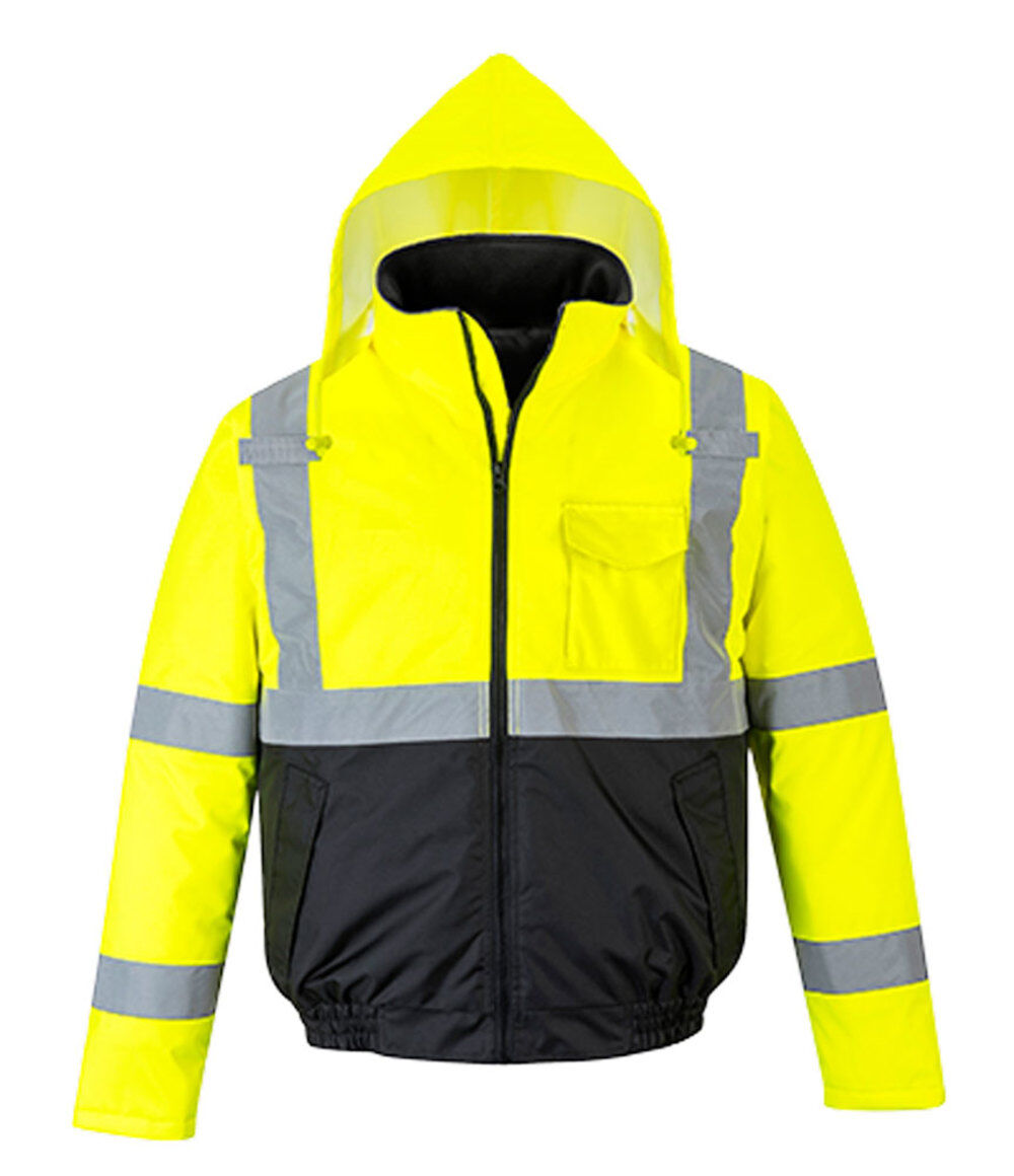 Portwest Class 3 Hi-Vis Two-Tone Bomber Jacket Yellow and Black - Medium, large image number 1