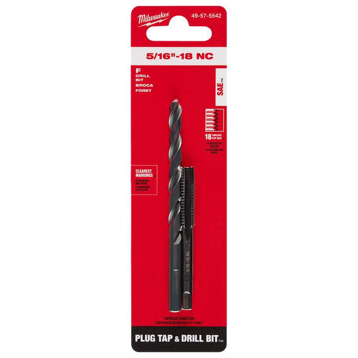 Milwaukee 5/16 in -18 NC Straight Flute Plug Tap & F Drill Bit, large image number 10