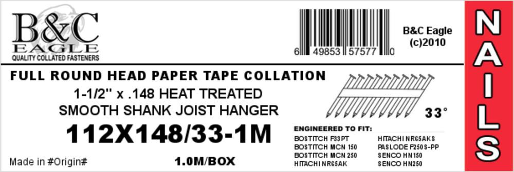 B and C Eagle Joist Hanger Nails 1 1/2 x .148 1000qty, large image number 2