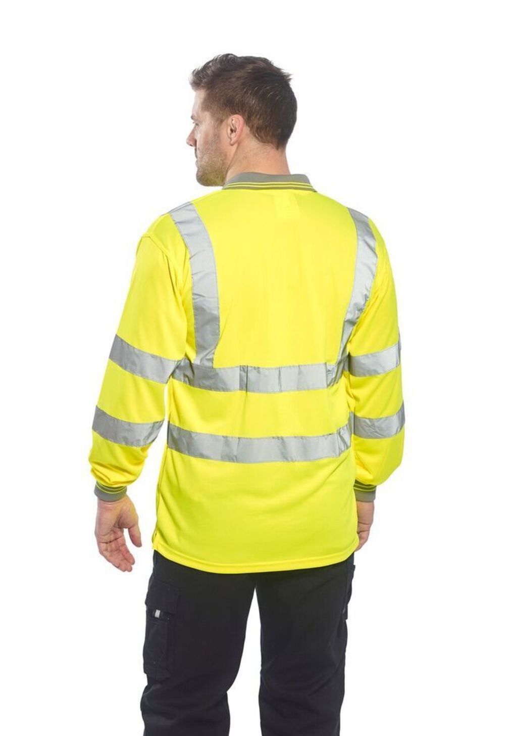 Portwest Yellow Hi-Vis Long Sleeved Polo Shirt - Medium, large image number 3