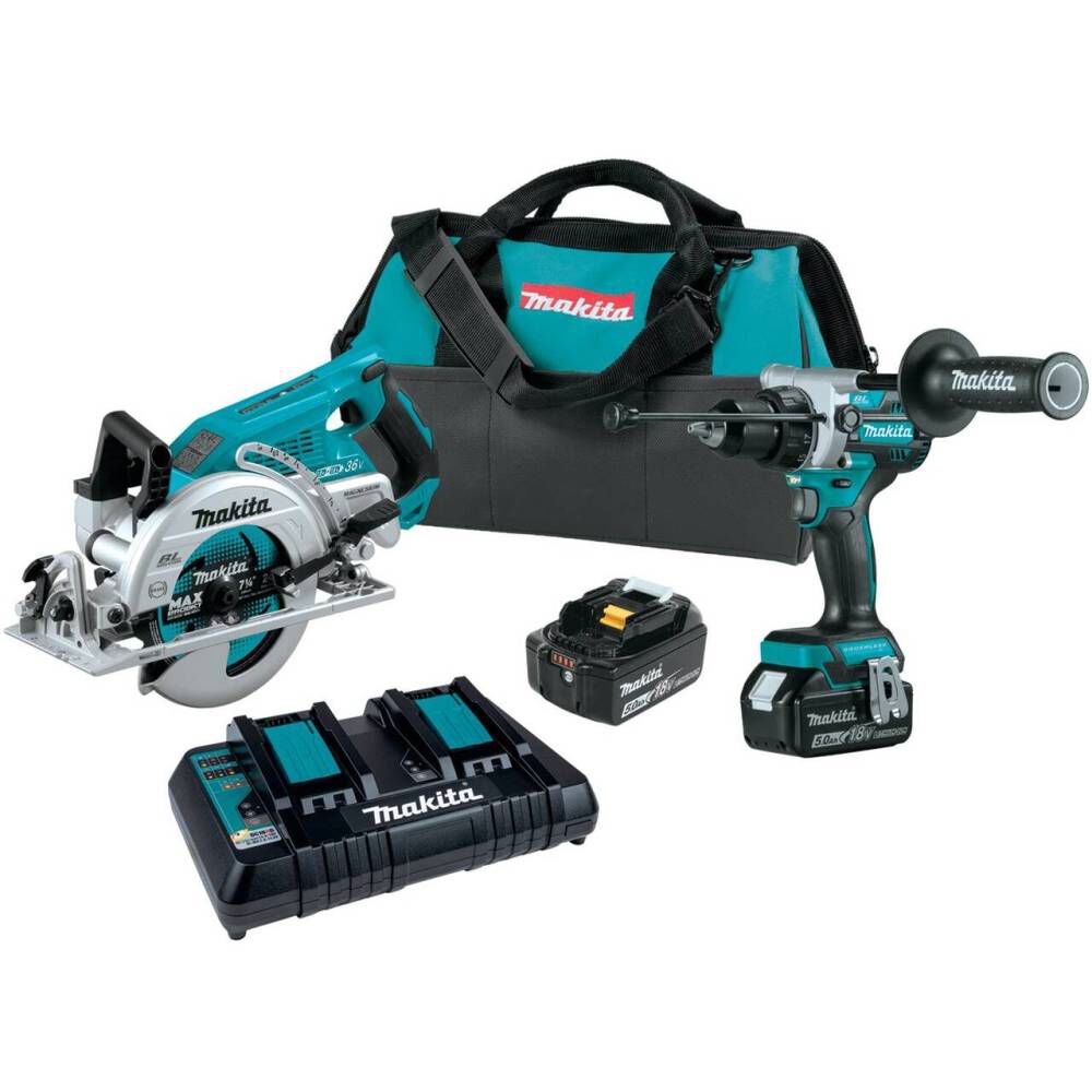 Makita 18V LXT Lithium-Ion Brushless Cordless 2-Pc. Combo Kit (5.0Ah), large image number 1