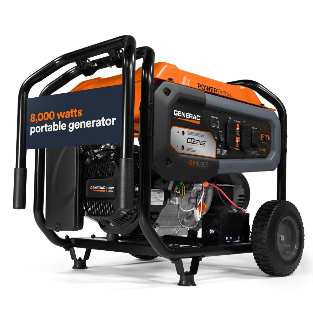 Generac GP Series 10,000 Watt Gas Powered 49-State Portable Generator with COsense Technology, large image number 1