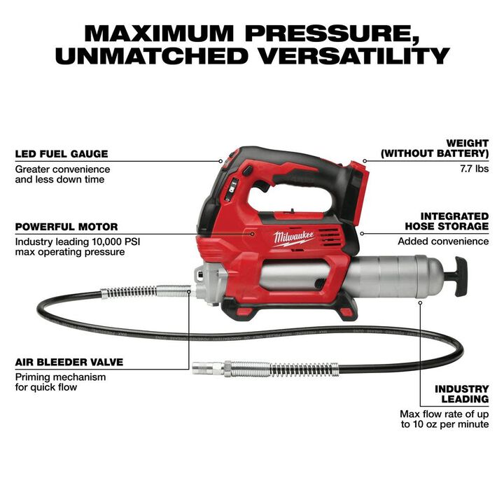 Milwaukee M18 FUEL 1/2in HighTorque Impact Wrench & Grease Gun Combo Kit, large image number 4