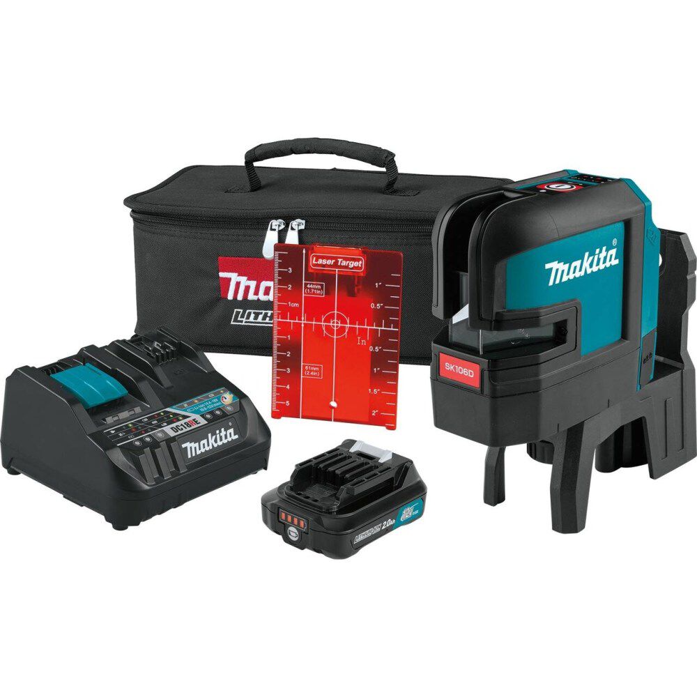 Makita 12V max CXT Self-Leveling Cross-Line/4-Point Red Beam Laser Kit, large image number 1