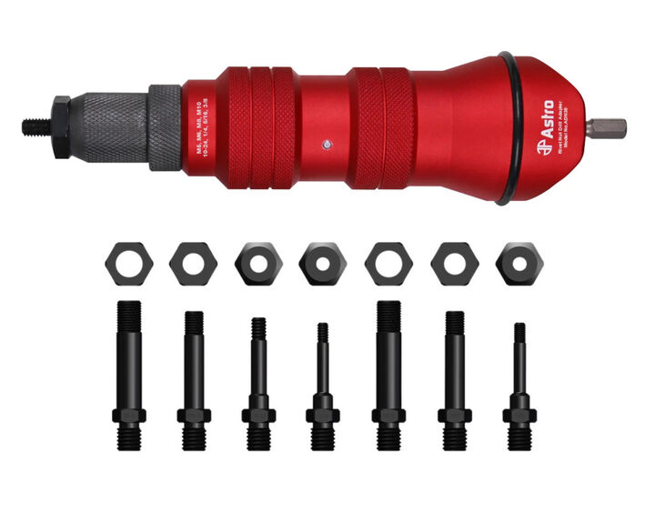 Astro Pneumatic Tools 3/8 Inch Capacity XL Rivet Nut Drill Adapter Kit