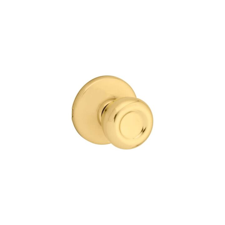 Kwikset Tylo Door Knob Polished Brass Hall & Closet Passage Round