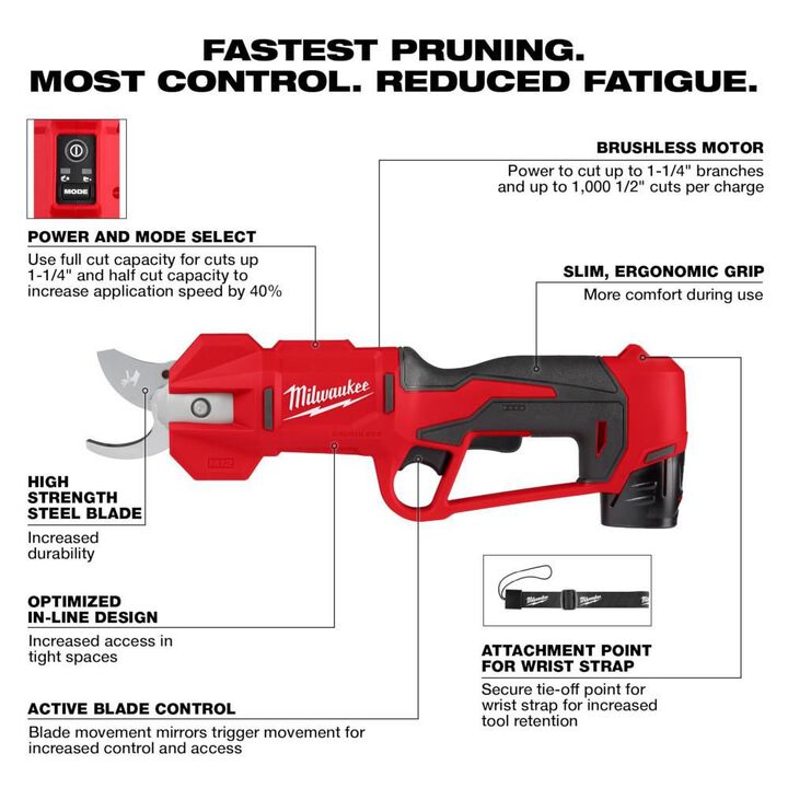 Milwaukee M12 Pruning Shears Brushless Kit, large image number 2