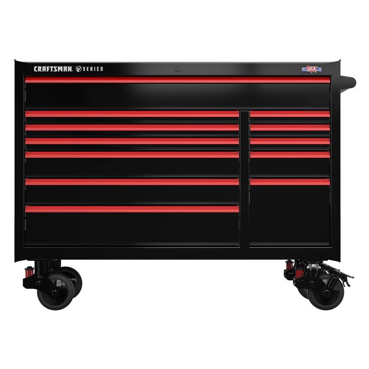 CRAFTSMAN V-SERIES 52 Inch Wide 12-Drawer Rolling Tool Cabinet, Black