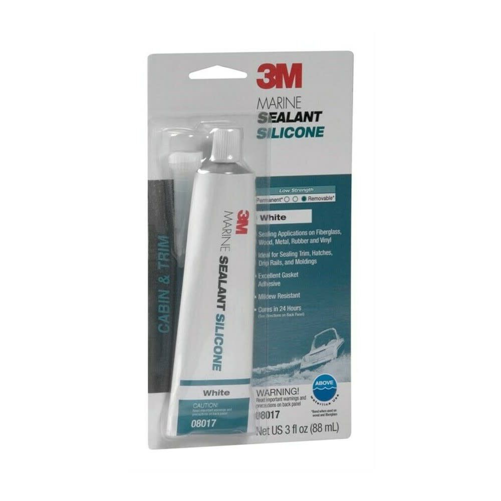 3M 3oz White Adhesive Marine Silicone Sealant, large image number 2
