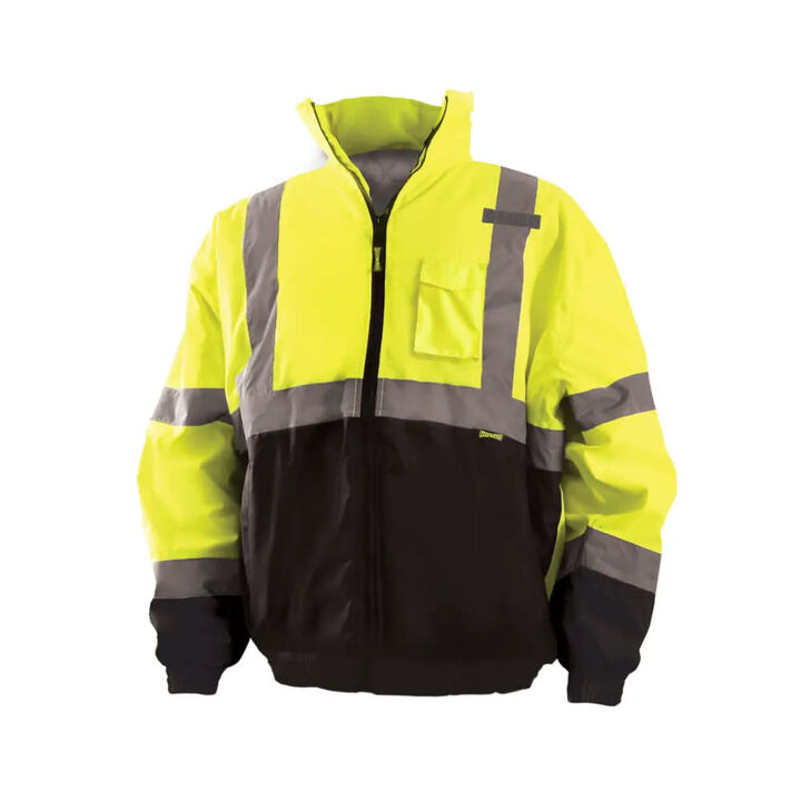 Occunomix Hi-Vis Yellow Class 3 Value Black Bottom Bomber Jacket 4X