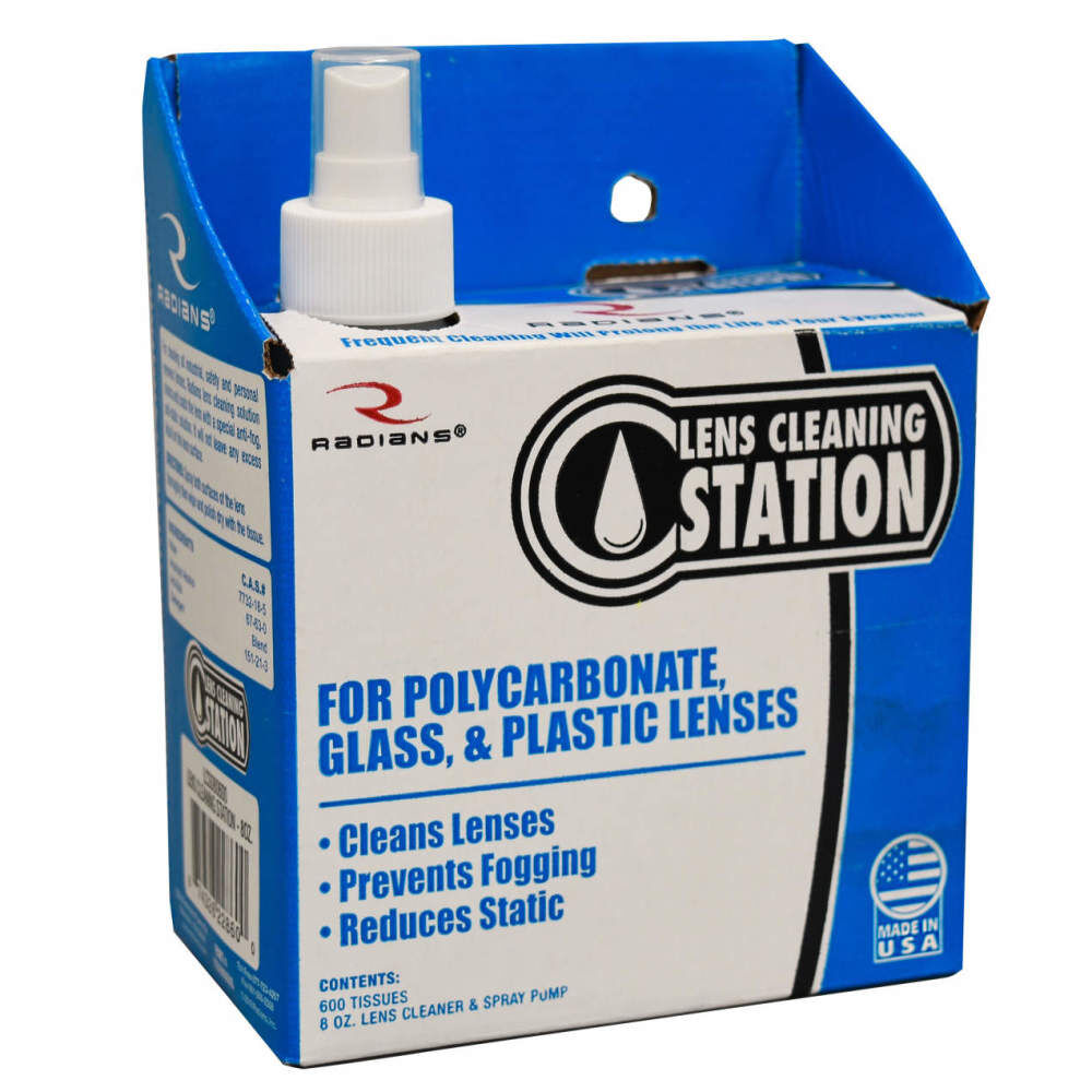 Radians 8 Oz Clear Lens Cleaning Station with 600 Disposable Lens Towelettes, large image number 1