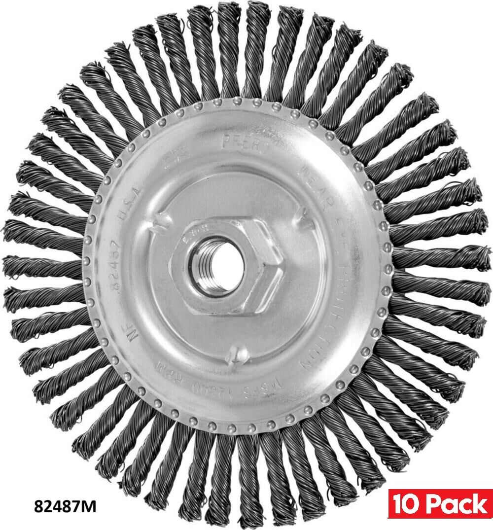 Pferd 6 Inch, 0.02 Inch Carbon Steel Stringer Bead Wheel Brush Bundle, 10 Pieces, large image number 2