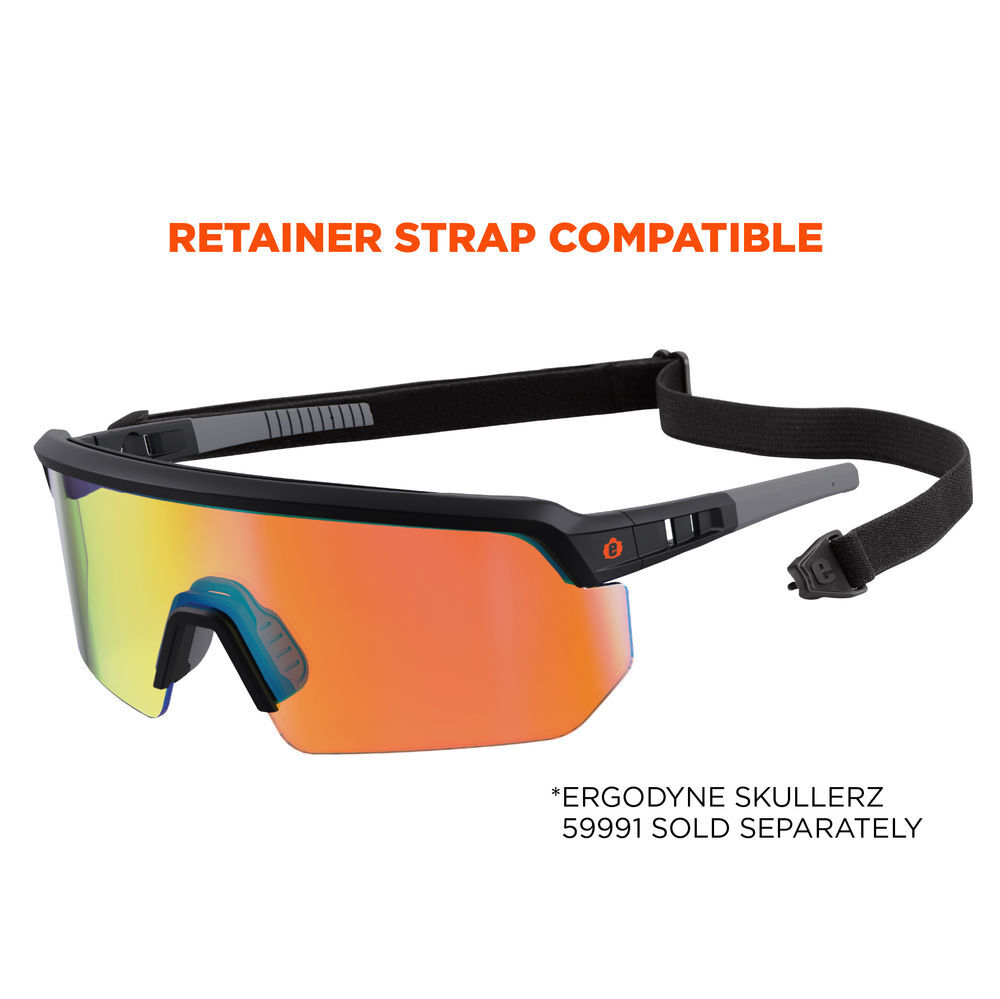 Ergodyne AEGIR-AFASM Safety Glasses, Matte Black Frame, Orange Mirror Lens, large image number 6