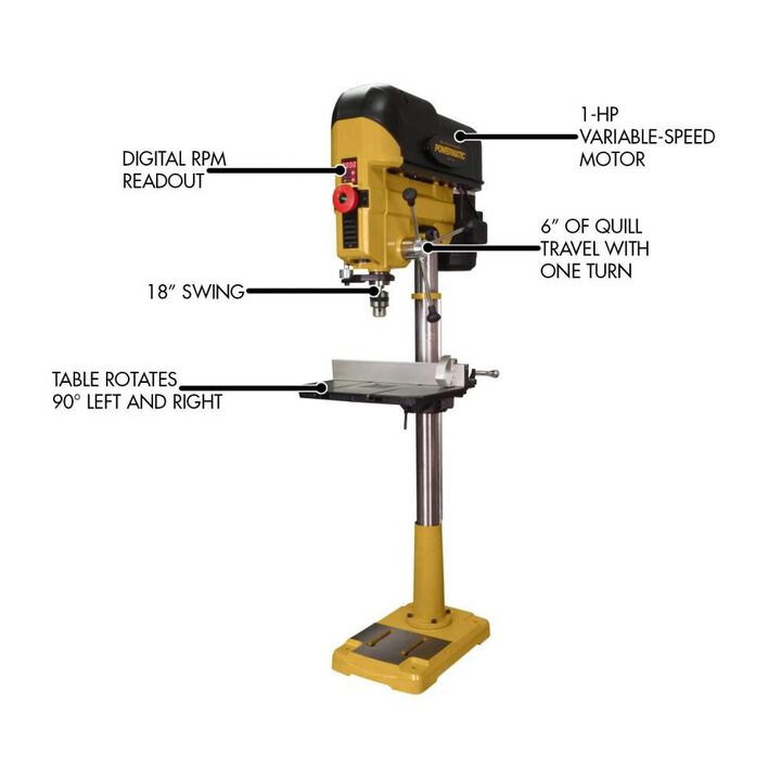 Powermatic PM2800B Drill Press 1HP 115/230V 1PH, large image number 3