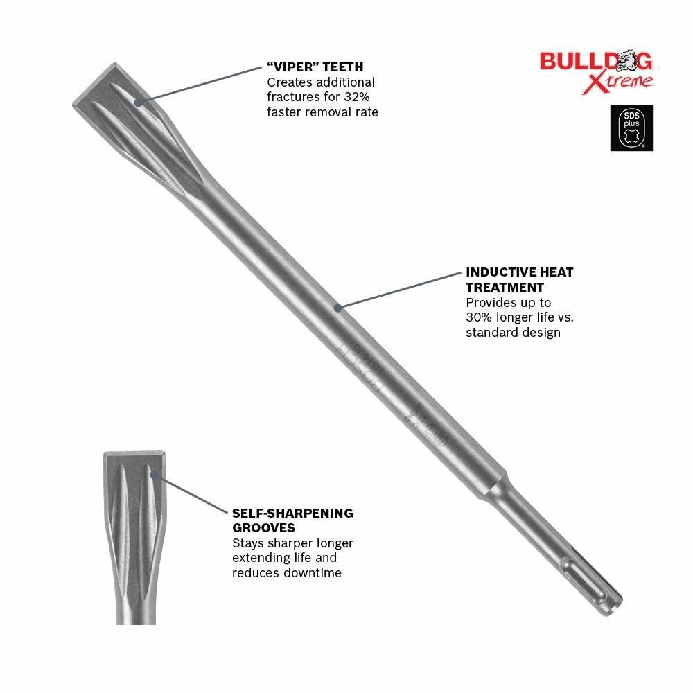 Bosch 3/4 Inch x 10 Inch SDS-plus Bulldog Xtreme Viper Flat Chisel, large image number 5