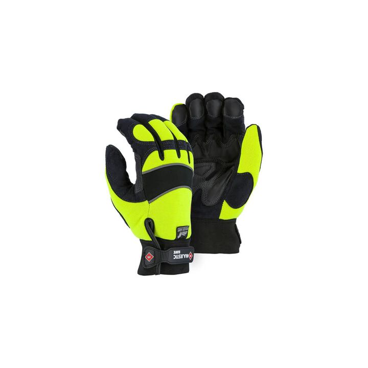 Majestic Glove High Visibility Yellow Mechanics Gloves Size 12 2X, large image number 1