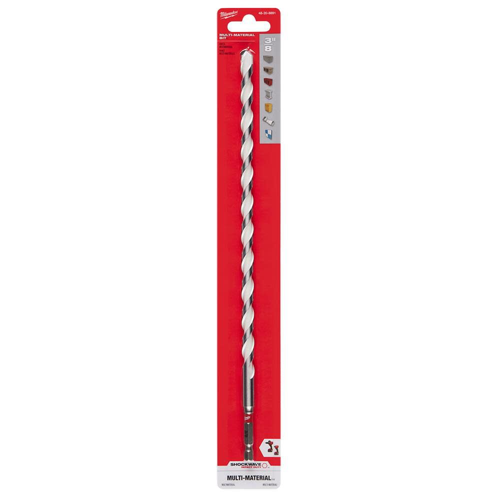 Milwaukee 3/8 Inch x 10 Inches x 12 Inches SHOCKWAVE Carbide Multi-Material Drill Bit, large image number 11
